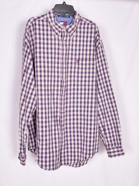 Tommy Hilfiger Men's Plaid Button Down Shirt Size XL